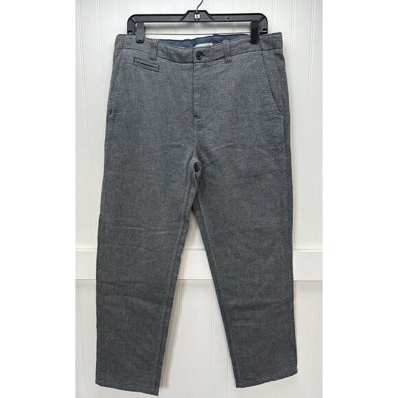 Carbon 2 Cobalt Pants Mens 32 Gray Tweed Tapered Leg 100% Cotton Business Casual - Picture 1 of 10